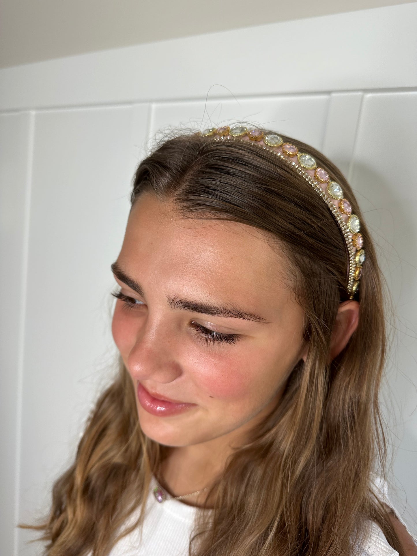 pink jeweled headband