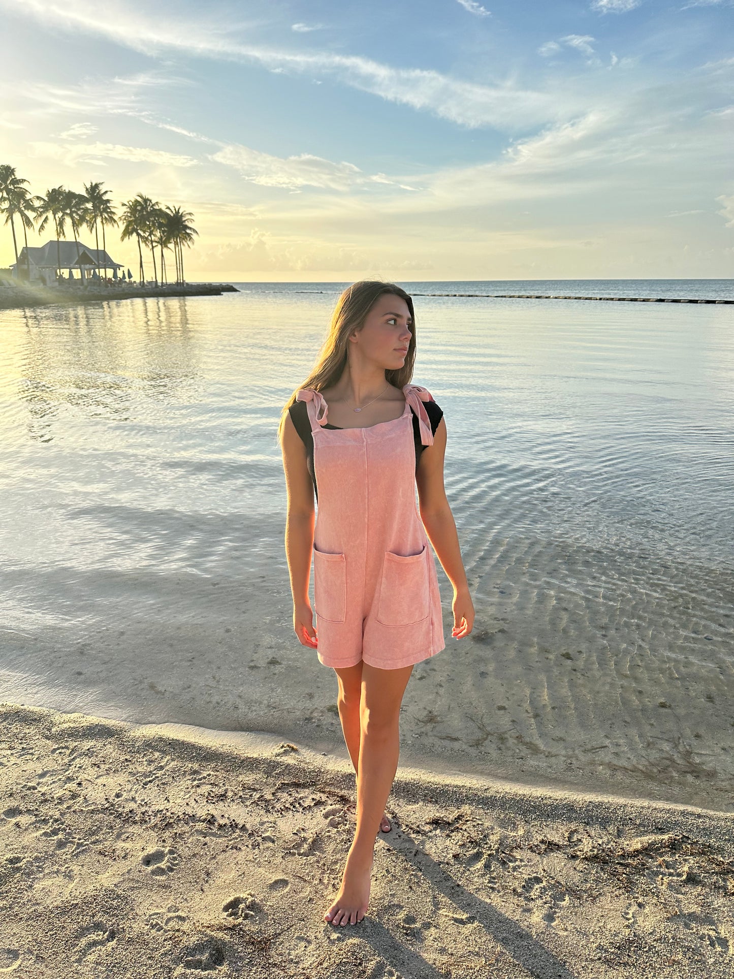 peach romper